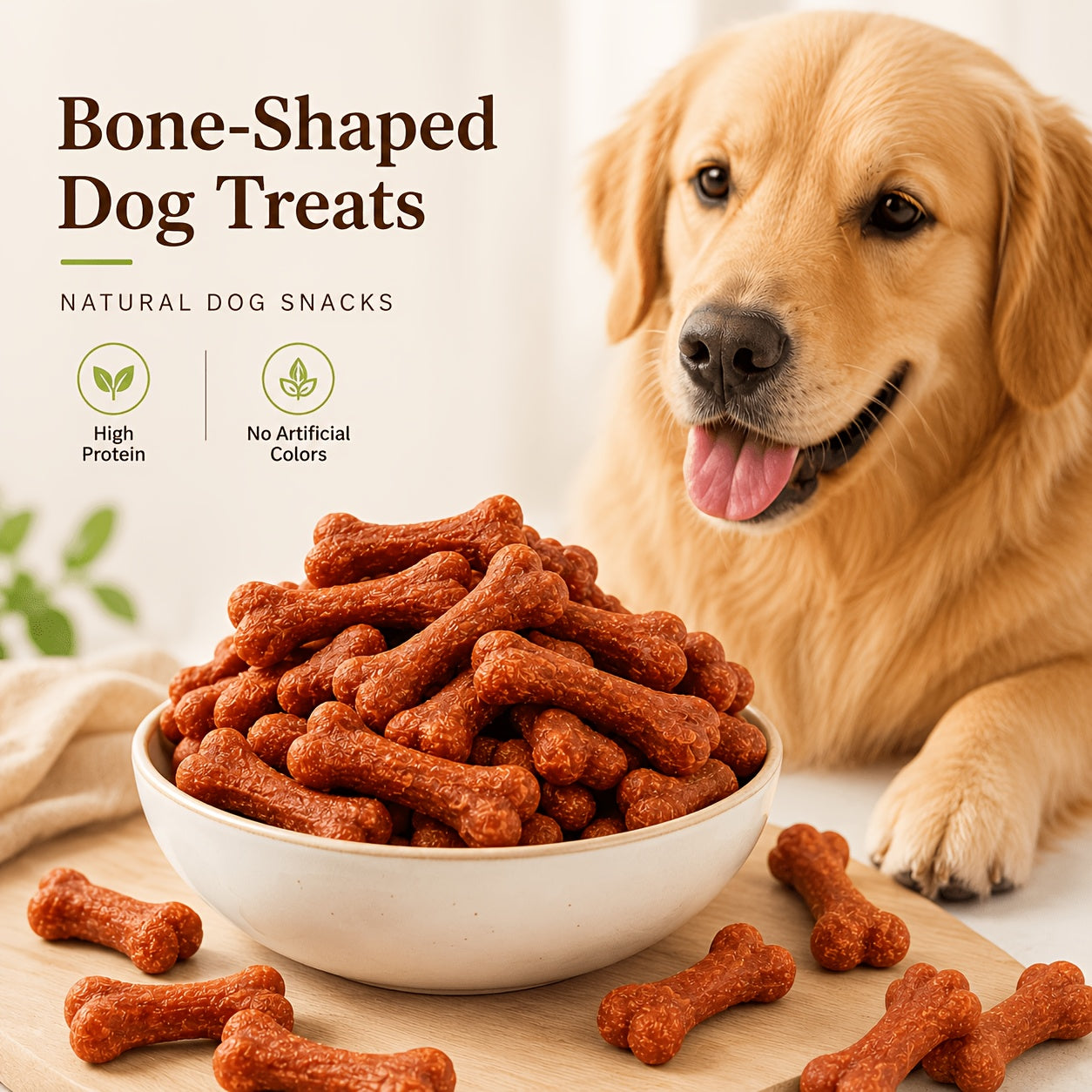 Chicken Dog Training Treats Dumbbell Shape – Natural High Protein Reward Snacks for Small Medium Large Dogs, Rice & Chicken Flavor, Long-Lasting Chew