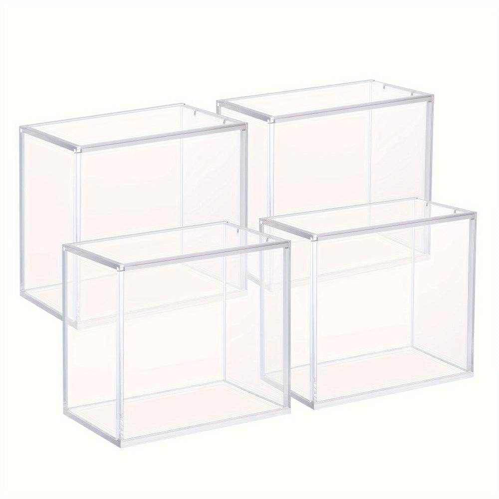 Acrylic Booster Box Display Case with Magnetic Lid – Thick 5mm Clear Protective Storage for Pokemon TCG Card Collectors, 3/4/6 Pack, 5.8"x3.5"x5.3"