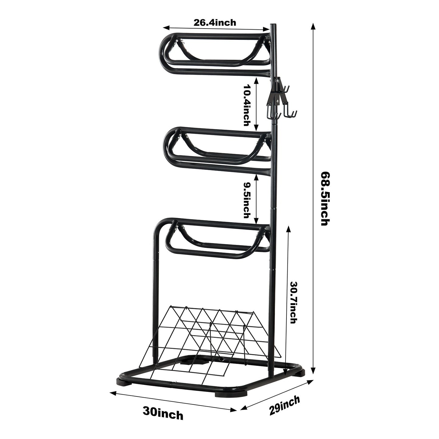 Saddle Rack Freestanding 3-Tier – VEVOR Rotating Heavy-Duty Carbon Steel Saddle Stand for English & Western Saddles | Multi-Layer Tack Storage, Rust-Resistant, Easy Assembly, Black