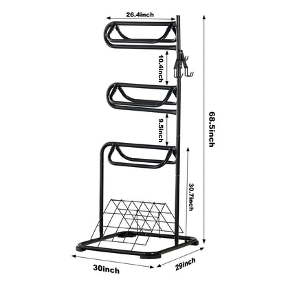Saddle Rack Freestanding 3-Tier – VEVOR Rotating Heavy-Duty Carbon Steel Saddle Stand for English & Western Saddles | Multi-Layer Tack Storage, Rust-Resistant, Easy Assembly, Black