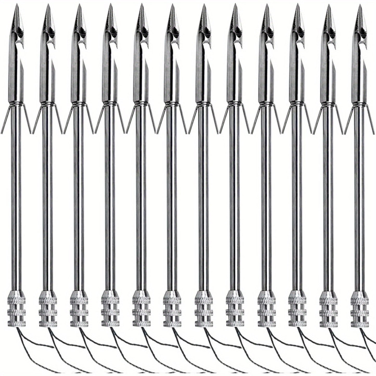 Stainless Steel Slingshot Fishing Arrowheads 12-Pack, Bowfishing Arrow Tips for Slingshot Bow Fishing & Target Practice, Detachable Broadhead Darts with Fishing Line Hole - Replacement Shooting Points