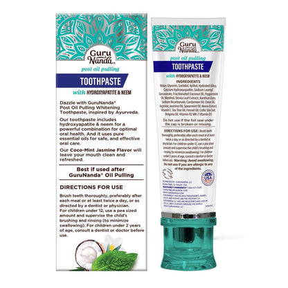 Hydroxyapatite Whitening Toothpaste Fluoride Free – Natural Teeth Whitening for Sensitive Teeth Stain Removal Fresh Breath Enamel Remineralization Support Daily Oral Care Non-Abrasive Clean Formula