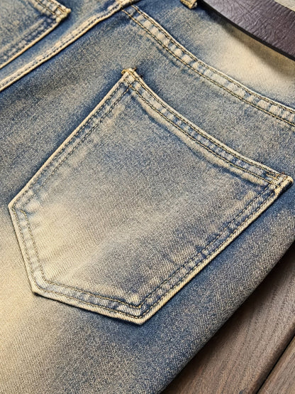 Men's Slim Fit Jeans - Classic Wash Clean Finish Streetwear 202149
