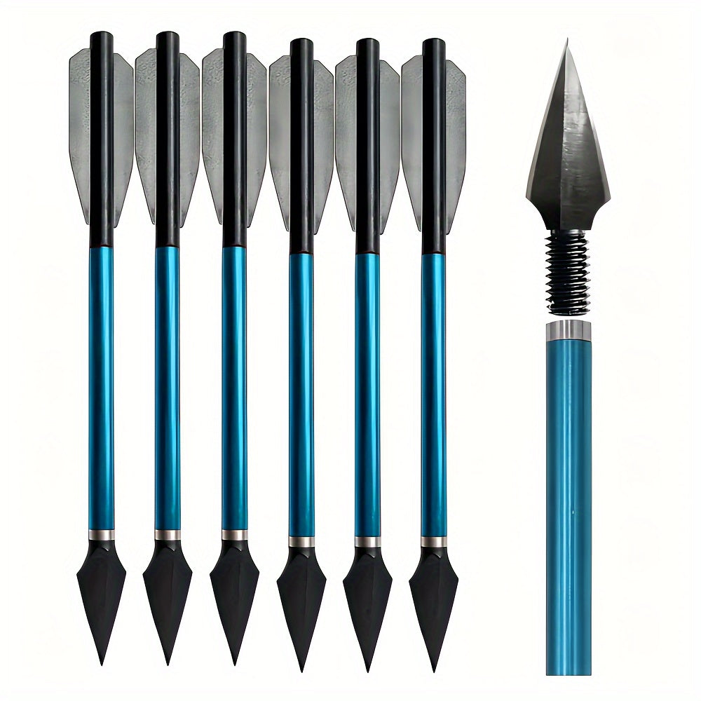 Broadhead Mini Crossbow Bolts 6pcs | 6.7 Inch Aluminum Alloy Archery Arrows with Sharp Tips for 50-80 Lbs Mini Crossbow – Multiple Colors for Adult Shooting, Hunting & Target Practice