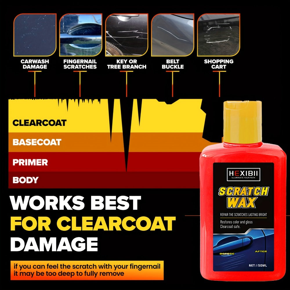 Car Scratch Remover Paste Kit – Clear Coat Scratch Eraser for Light Surface Marks & Swirl Marks, Car Paint Repair Paste | 150ml or 2-Bottle Set