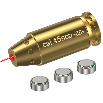 Red Laser Bore Sighter Multi-Caliber Firearms Calibration Tool 9mm 45ACP 308Win 223Rem 12GA 7.62 38SPL 44Mag Battery Included for Shooting Range