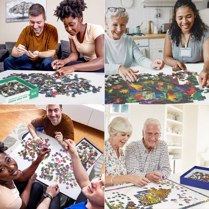 1000 Piece Jigsaw Puzzles for Adults 3-Pack – Challenging Large Puzzle Set with Wildlife, Scenic Landscape & Nature Themes | Letters on Back, Family Game Night, Birthday Christmas Gift