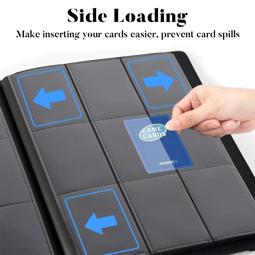Trading Card Binder 9-Pocket 7 or 10 Pack – Holds 360 Cards Each, Fits Pokemon PTCG Baseball Football Basketball K-Pop Photocards, Card Collector Album Bundle