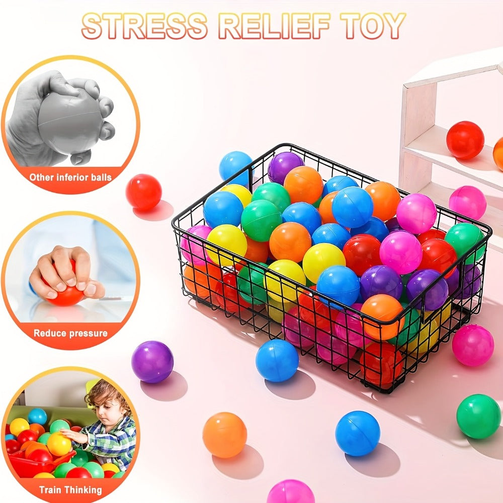 Colorful Plastic Ball Pit Balls for Kids – 100 or 200pcs Vibrant Mixed Color Balls for Ball Pools, Bounce Houses, Kids Pools & Game Houses | Perfect for Birthday Parties & Fun Gatherings