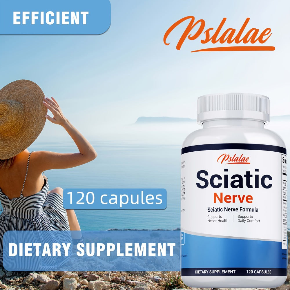 Nerve Pain Relief Supplement 120 Capsules – Sciatic Nerve & Neuropathy Support with Vitamin B Complex, Benfotiamine & Acetyl-L-Carnitine – Bone & Neurological Health Formula – Gluten-Free for Men and Women