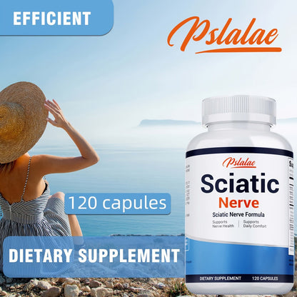 Nerve Pain Relief Supplement 120 Capsules – Sciatic Nerve & Neuropathy Support with Vitamin B Complex, Benfotiamine & Acetyl-L-Carnitine – Bone & Neurological Health Formula – Gluten-Free for Men and Women