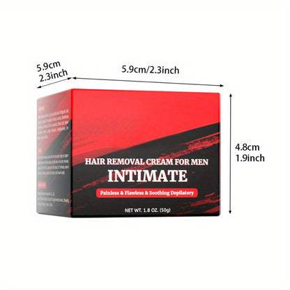 Hair Removal Cream for Men - Fast Acting Depilatory for Chest Back Legs Arms Intimate Areas Sensitive Skin Formula 50g