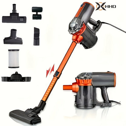 600W 4-in-1 Handheld Stick Vacuum Cleaner 20Kpa Strong Suction Low Noise Design - Lightweight Portable for Pet Hair, Hard Floors & Carpets, 110V Electric Vacuum with Multiple Attachments, Orange & Purple