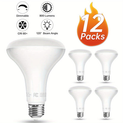 BR30 LED Flood Light Bulbs 12W 800 Lumens 5000K Daylight White Non-Dimmable – 25000 Hour Lifespan E26 Base Recessed Lighting Bulbs for Indoor Ceiling Can Lights, 6 Pack 12 Pack 24 Pack