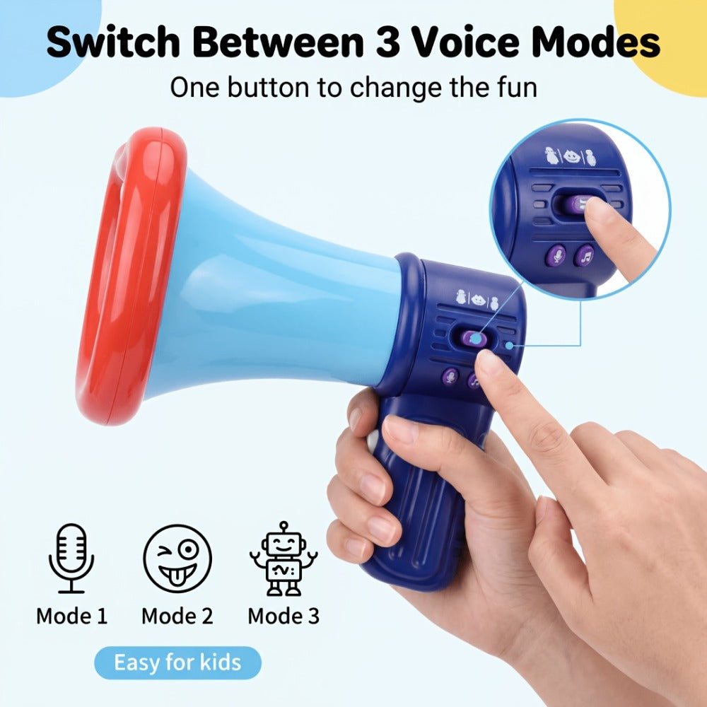 Voice Changer Megaphone Toy for Kids – Funny Big Mouth Handheld Megaphone with Multi Sound Effects, Novelty Prank Toy for Birthday Party, Christmas Gift, Interactive Game Prop