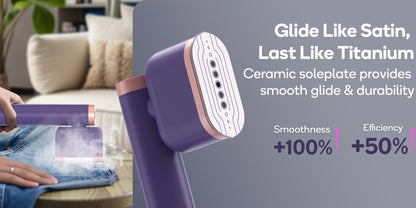 Handheld Garment Steamer 1200W – Portable Clothes Steamer with 15-Second Heat-Up, Dual Steam Settings, Lightweight Travel & Home Steam Iron for Suits, Dress Shirts & Formal Wear