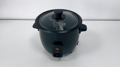 Rice Cooker Small Mini 3-Cup Uncooked 6-Cup Cooked – 1.5Qt Electric Rice Pot with Auto Keep Warm, One-Touch Operation, Oatmeal Cooker & Soup Maker for Individuals & Small Families, Black