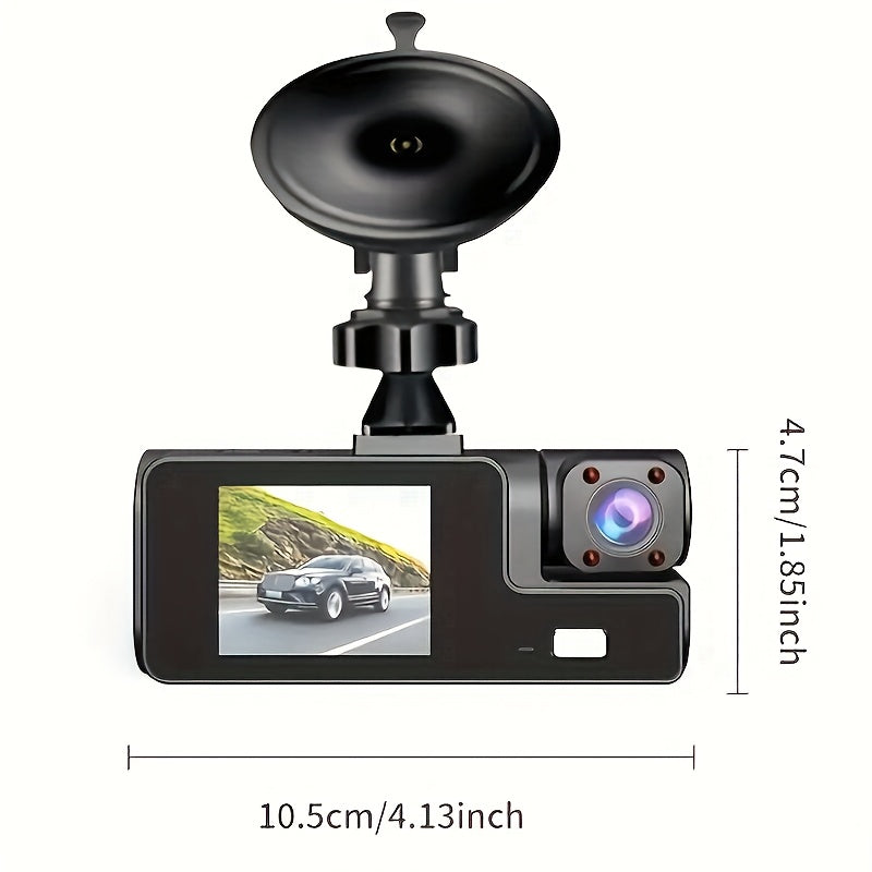 Front 4K And 4K Internal Plus 1080P Rear Free 32GB Memory Card, 3-Channel Driving Recorder, High-Definition Resolution, Ultra-Wide-Angle Reversing Vision, Real-Time Recording, with Airborne Black Box, High-Definition Night Vision, G Sensor