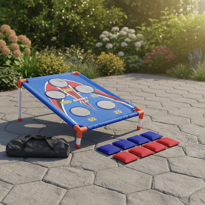 Bean Bag Toss Game Set – 5-Hole Scoring Board, 8 Bean Bags & Carry Bag – Outdoor Backyard Lawn & Beach Game for Adults & Kids, Family Party, Birthday & Holiday Gift