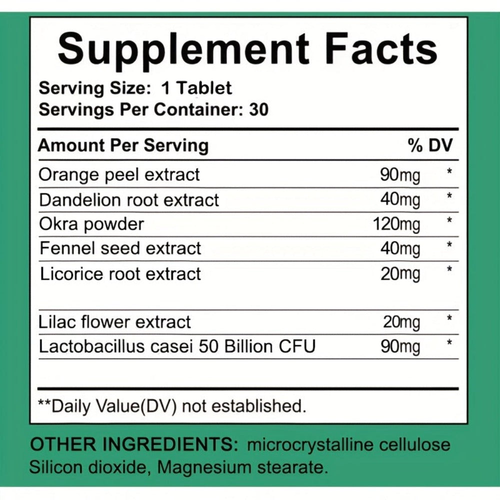 Gut Health Supplement Tablets with Licorice Root & Dandelion Root — High Fiber Herbal Formula for Digestive Wellness, Bloating Relief, Detox & Microbiome Support | 60 Tablets | 30-Day Supply