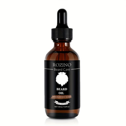Beard Oil for Men – Sandalwood Scent with Plant Essence, Deep Moisturizing & Nourishing Beard Care Oil for Soft Smooth Glossy Beard, Daily Grooming Essential for Men, 30ml