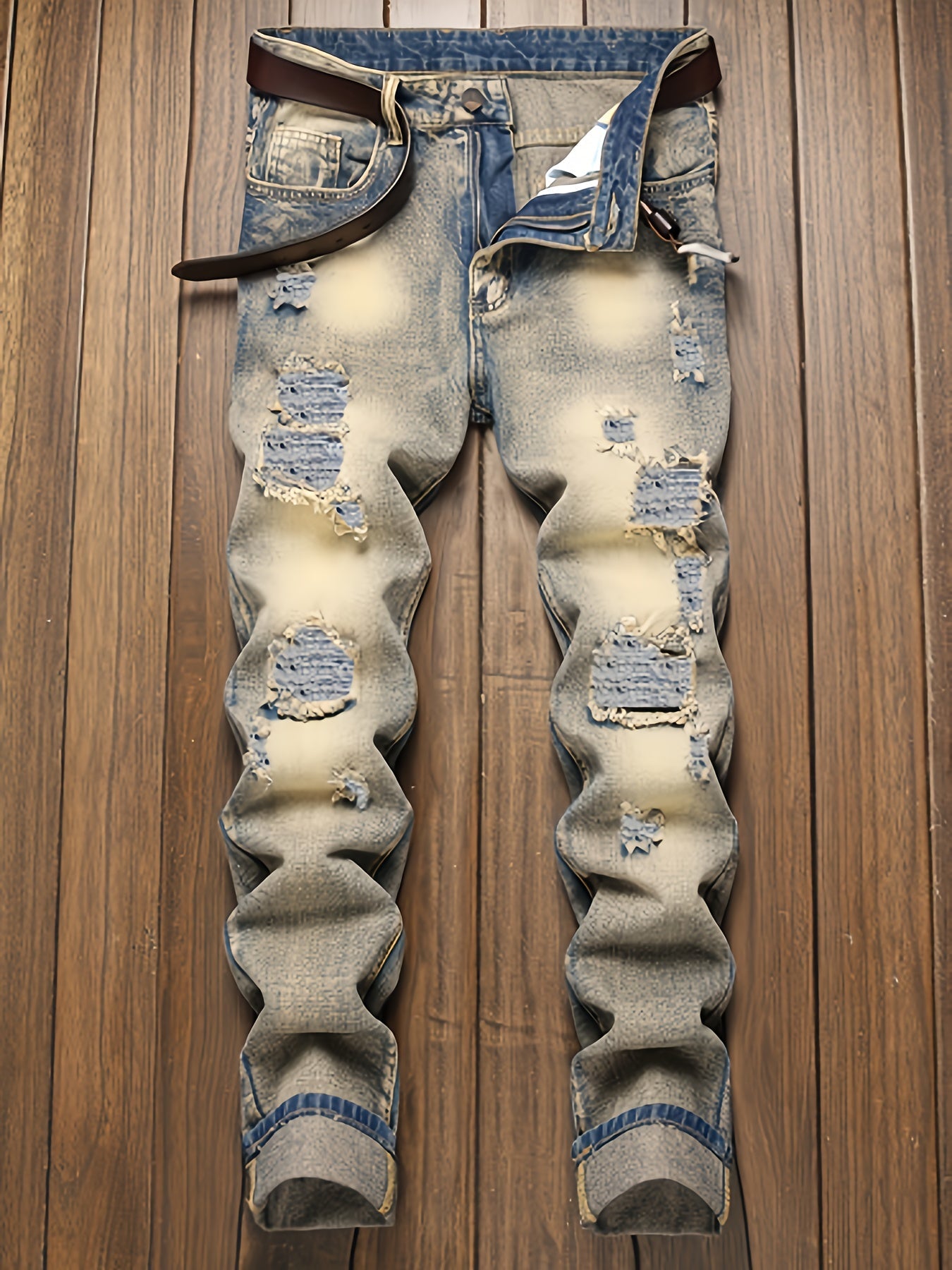 Men's Slim Fit Jeans - Classic Wash Clean Finish Streetwear 202149
