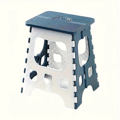 Portable Camping Stool Lightweight PP Polypropylene Oval Folding Stool for Indoor Outdoor Camping Hiking Fishing Travel Dark Blue