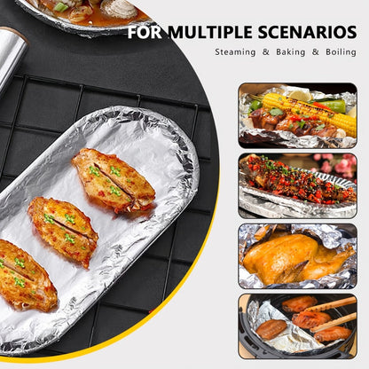 Heavy Duty Aluminum Foil Roll 12 Inch Wide 30 Sq Ft for Restaurant Food Packaging Grilling Cooking