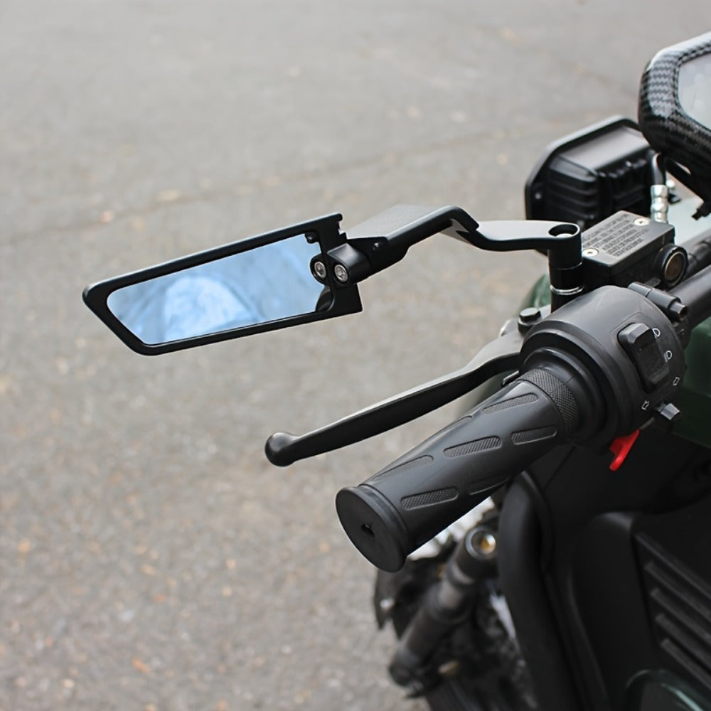 Motorcycle Rearview Mirrors Aluminum Alloy Adjustable M8 M10 for Kawasaki Z400 Z900 Z1000 CB400F CB650R KTM MT07 MT09 MT10 - Blue Mirror Pair