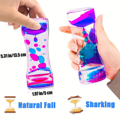 Liquid Motion Bubbler Timer 6 12 Pack Sensory Fidget Toys for Kids Adults, Colorful Liquid Hourglass Desk Toy for Stress Relief, Party Favors Classroom Prizes Christmas Stocking Stuffers for Boys Girls