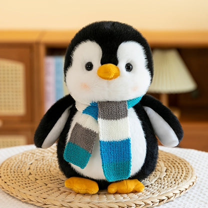 Penguin Stuffed Animal Plush Toy with Scarf – Cute Soft Penguin Plush Doll for Desktop Sofa Shelf Decor, Birthday Valentine's Day Thanksgiving Christmas Gift for Kids & Adults