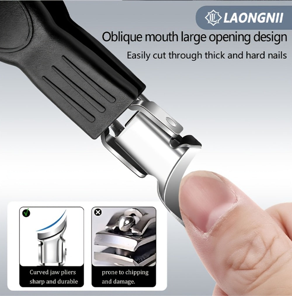 Ingrown Toenail Clipper Kit 7 Piece Professional Pedicure Set with Curved Blade Angled Head Nail File Cuticle Nipper Dead Skin Remover for Thick Toenails Men Women Elderly