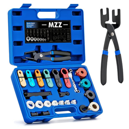 Fuel Line Disconnect Tool Kit 26pcs – Master Quick Disconnect Set with AC & Transmission Disconnect Pliers for Fuel Line Removal, Push-Connect & Snap-Lock Fittings