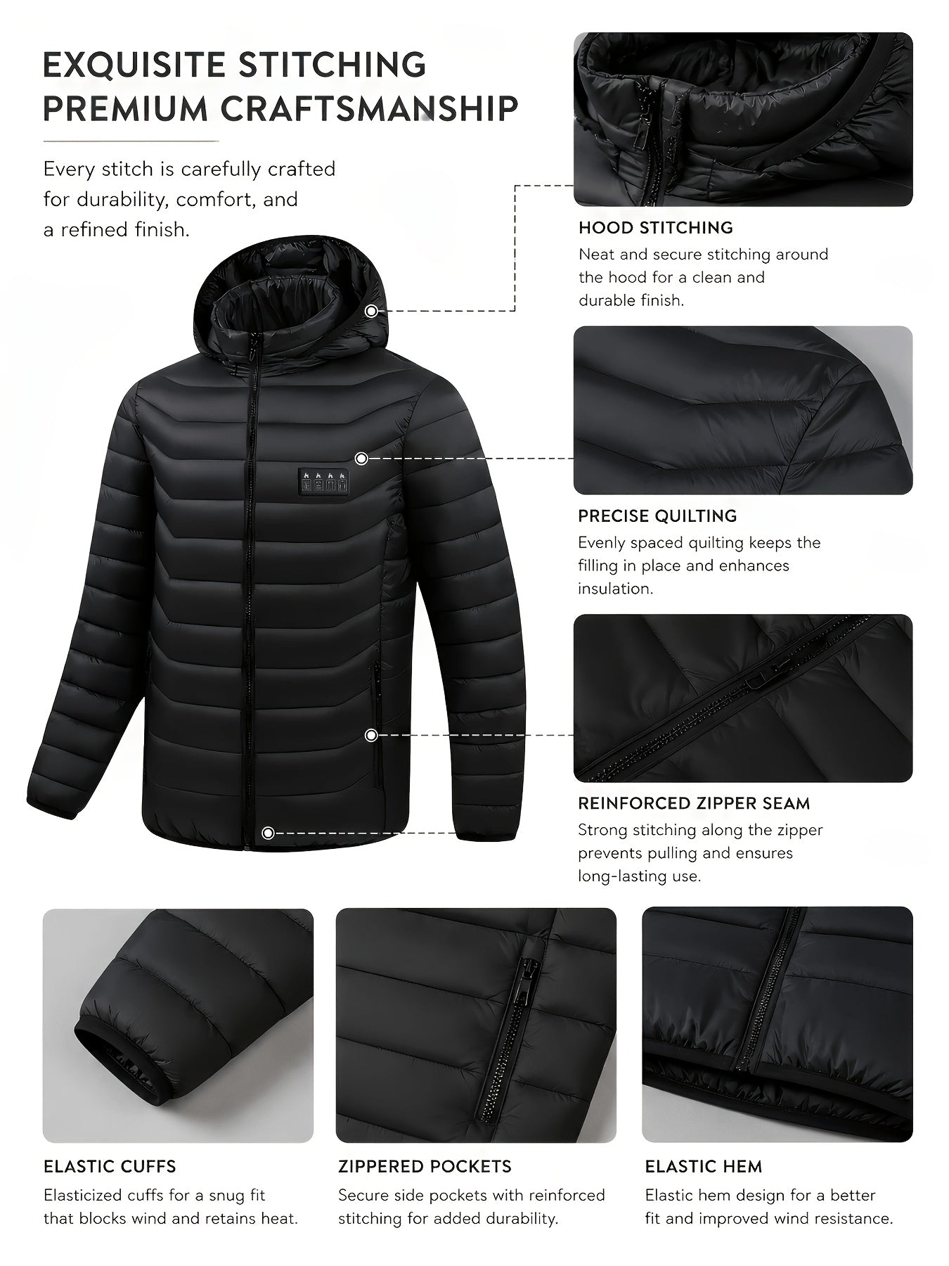 Unisex Heated Pullover Jacket Everyday 789