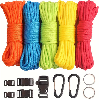 Paracord Bracelet Making Kit DIY Nylon Rope Craft Set with 5 Types of Buckles for Bracelets Keychains Lanyards Survival Gear Beginner to Advanced Handmade Jewelry Craft Supplies