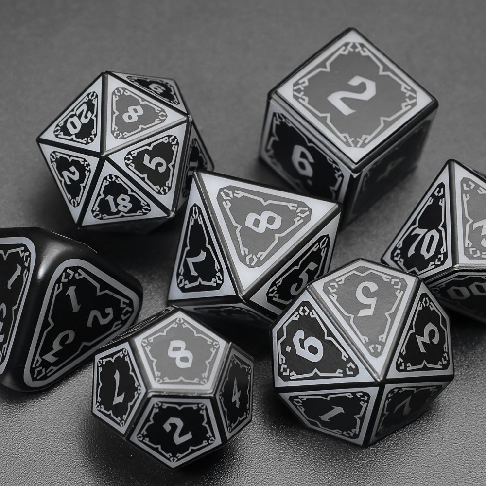 RGB LED DND Dice Set Rechargeable 7pcs – Illuminated Polyhedral Dice with Type-C Charging Case for D&D RPG Tabletop Games, Astral Shard Black, Glow in Dark Gift for Gamers