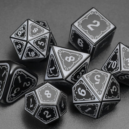 RGB LED DND Dice Set Rechargeable 7pcs – Illuminated Polyhedral Dice with Type-C Charging Case for D&D RPG Tabletop Games, Astral Shard Black, Glow in Dark Gift for Gamers