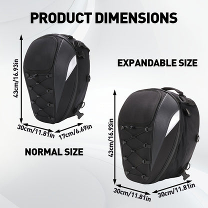 Motorcycle Backpack Helmet Bag – JFG RACING Motorbike Tail Bag with Adjustable Strap for Outdoor Camping, Travel & Luggage Storage, Large Capacity Rider Gear Bag