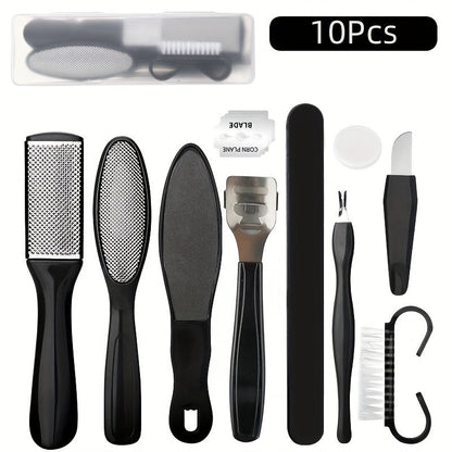 Pedicure Tool Set Stainless Steel Professional Foot Care Kit Dead Skin Callus Remover Nail Cuticle Tools for Women Men 10-Piece & 23-Piece Options Home Salon Travel