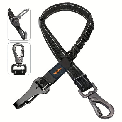 Dog Car Seat Belt Safety Harness 2 Pack Adjustable Universal Vehicle Tether with Quick-Release Buckle & Anti-Tangle Leash - Secure Pet Travel for All Cars SUV Trucks