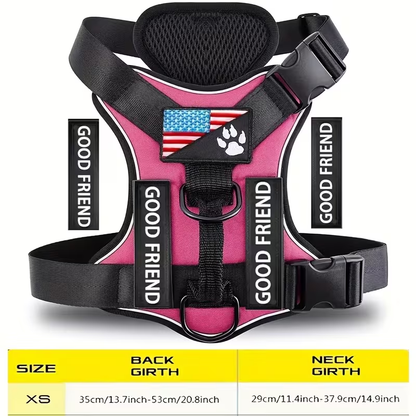Service Dog Harness with 5 Patches – Reflective Adjustable Oxford Vest with Inner Mesh Layer, Service Dog ID System for Small Medium Large Dogs, XS–XL, 5 Colors