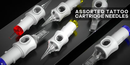 Tattoo Cartridge Needles 50pcs Mixed Size Set - Poseidon V6 Assorted Round Liner Shader Curved Magnum Disposable Needles 3RL 5RL 7RL 9RL 5RS 9RS 9RM 11RM 15RM 7M1 for Tattoo Machine