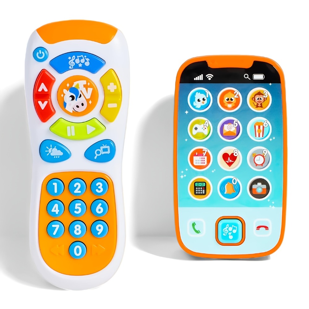 Baby Smartphone & Remote Control Toy Set with Horse – Pretend Play Phone with Music, Sound Effects & Learning Features, Gift for Infants Toddlers Boys Girls