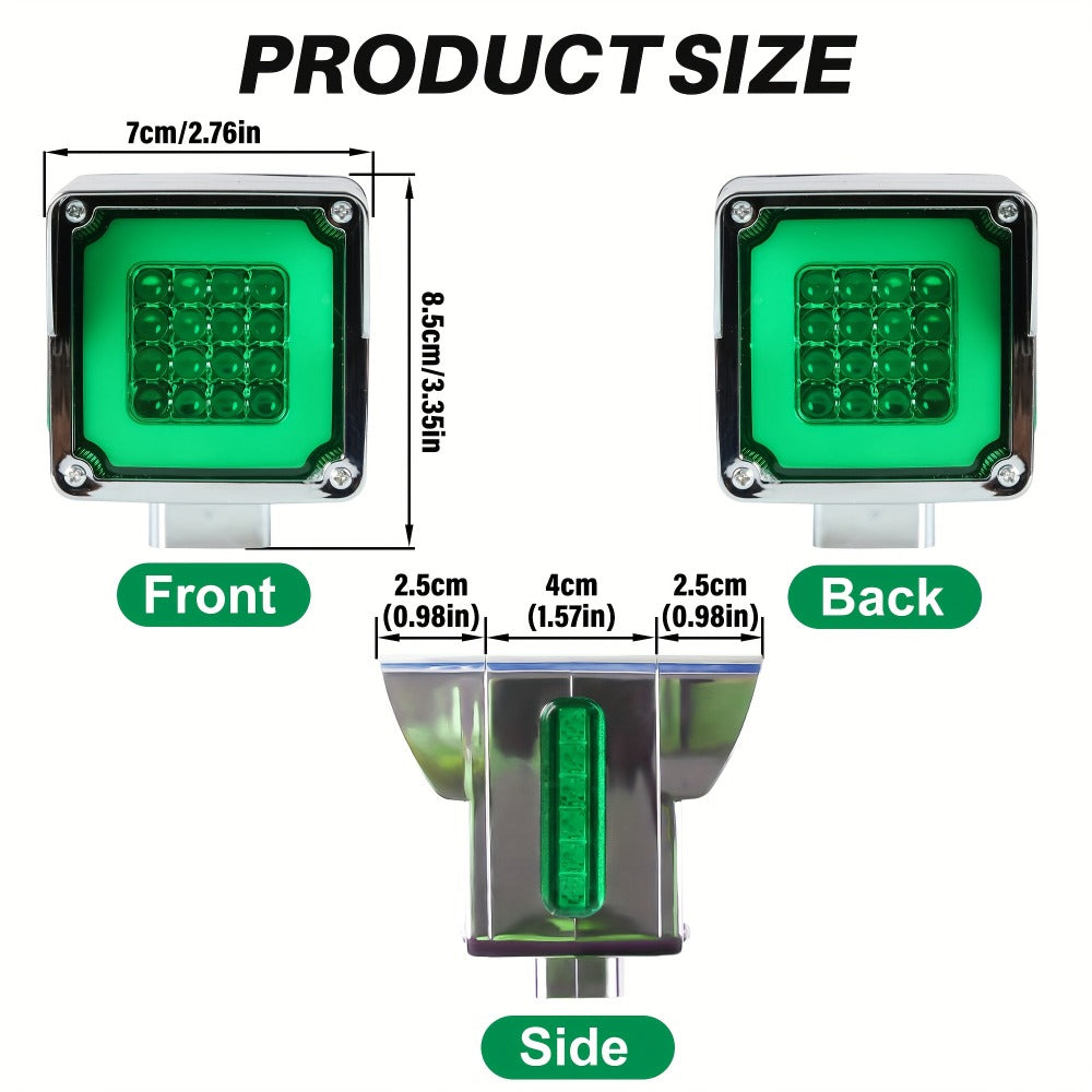LED Side Marker Lights Square Truck Cab Clearance Lights 12V Waterproof Turn Signal Indicator Side Lights for Cars Trucks Trailers, Multi-Color Available (Red Amber Blue Green Purple Ice Blue)