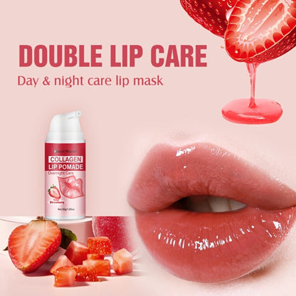 Lip Pomade Collagen 30g Moisturizing Plumping Lip Essence — Deep Hydration Day & Night Lip Care Nourishes Repairs Dry Chapped Lips Long-Lasting Clear Glossy Finish All Skin Types
