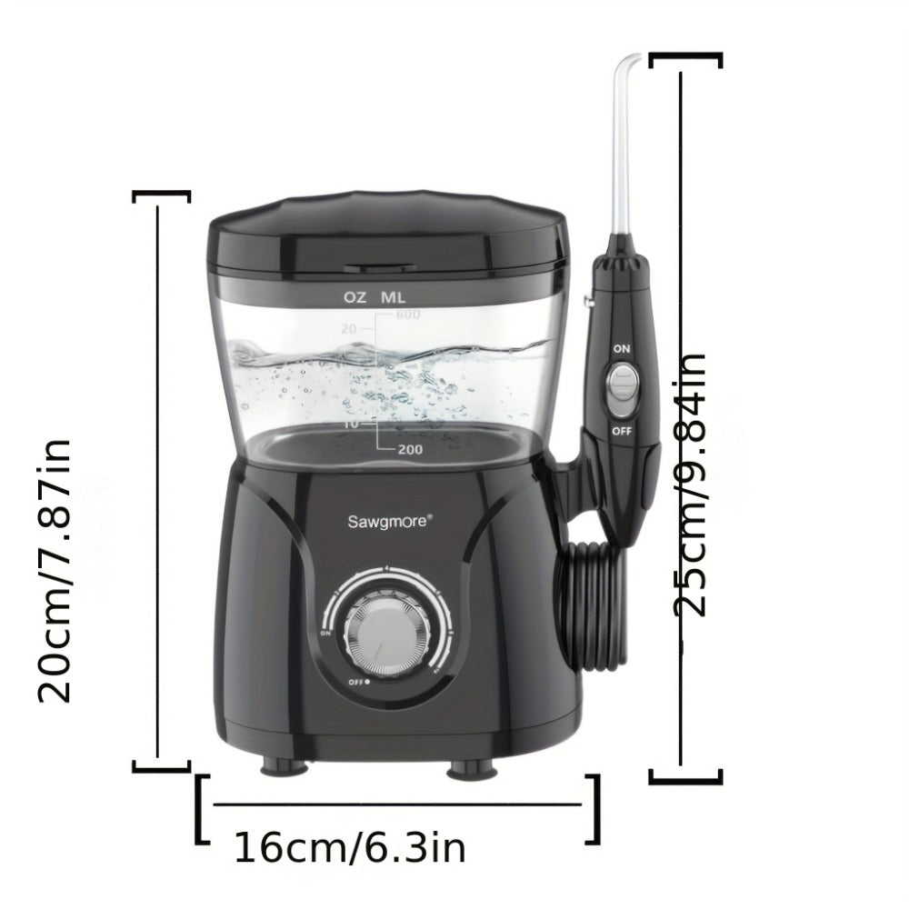 Water Flosser for Teeth & Braces 600ml Large Tank – 10 Adjustable Pressure Levels 8 Nozzles IPX4 Waterproof Professional Oral Irrigator Desktop Electric Dental Flosser for Adults Family