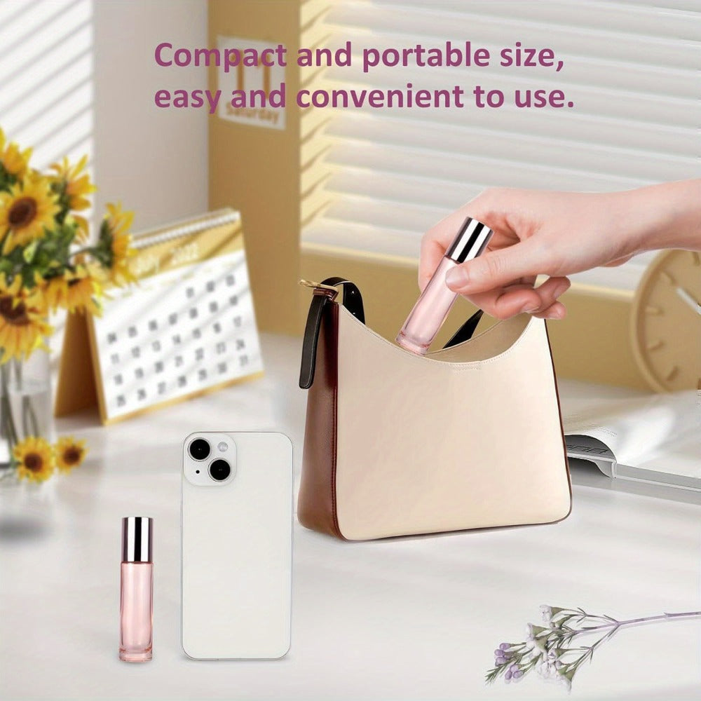 Essential Oil Roller Bottles 14 Pack 10ml – Refillable Glass Roll-On Perfume Containers with Stainless Steel Roller Balls, Opener & Funnel, Leak-Proof Travel Bottles for DIY Oils, Aromatherapy & Fragrance