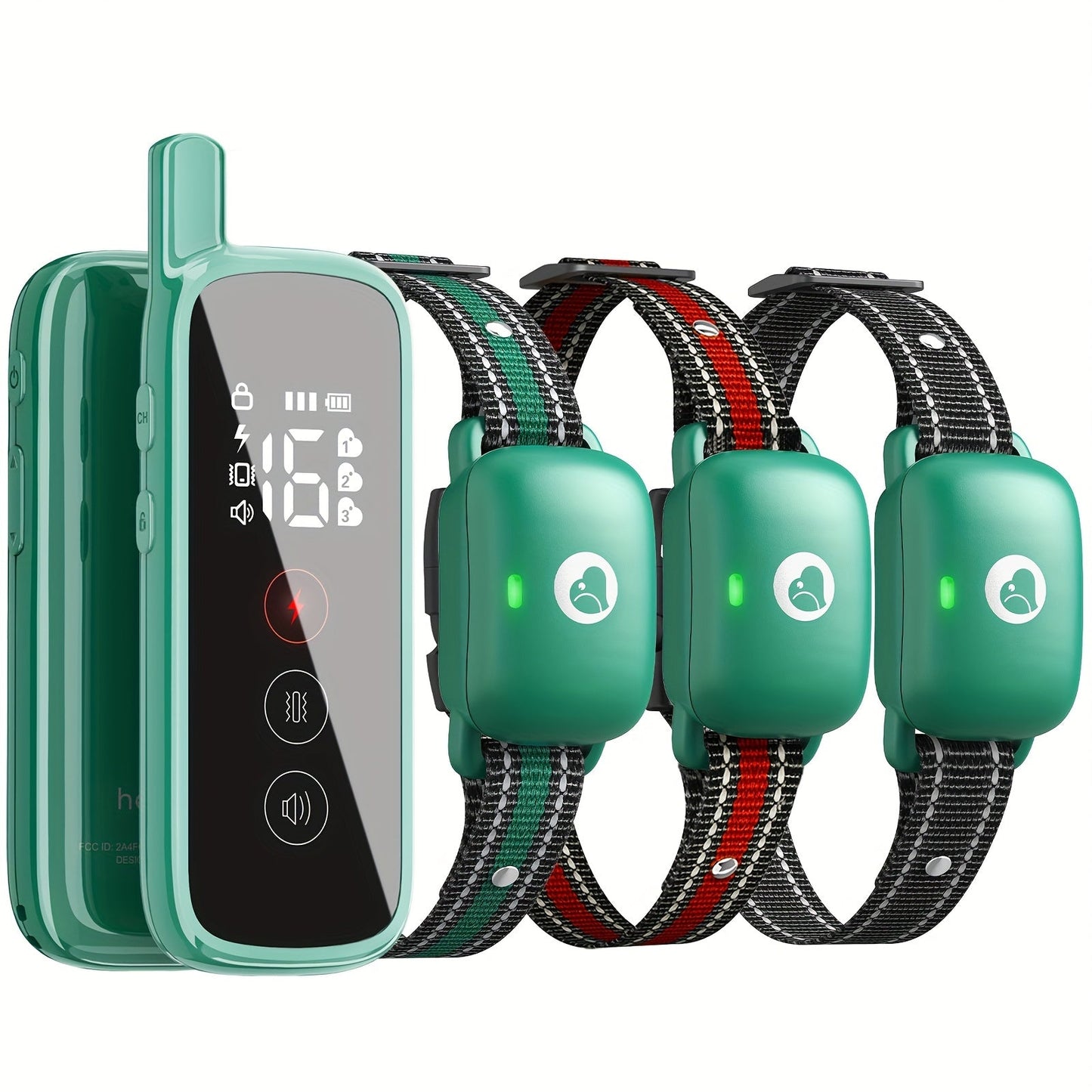 Smart Dog Training Collar with Remote - 3 Training Modes with Training Icons Electric Shock Collar Receiver Function for Large & Medium Dogs 2 Dog or 3 Dog Sets