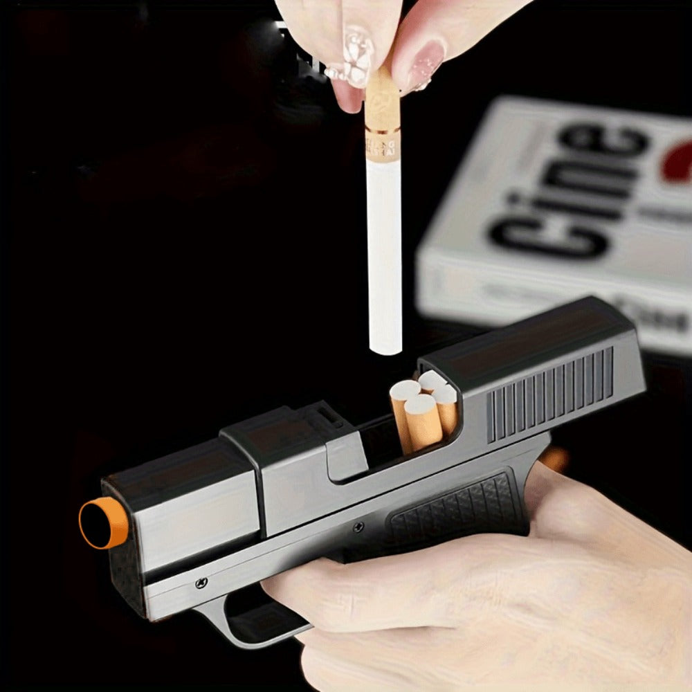 Blue Flame Torch Lighter with Adjustable Flame, Windproof Butane Cigar Lighter for BBQ Outdoor Survival Kitchen, Creative Cigarette Case Lighter with Gift Box Packaging – Men's Gift (Butane Not Included)