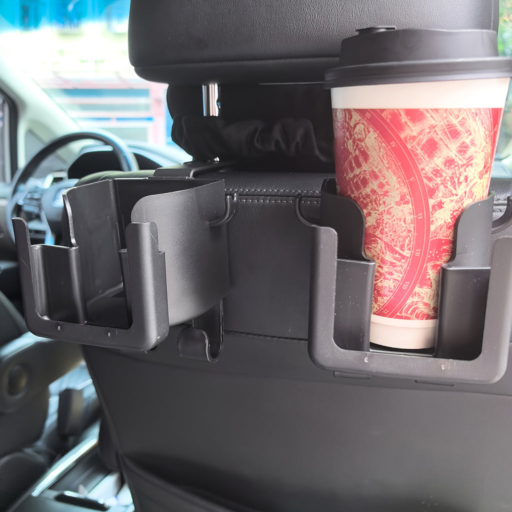 Set of 2 Versatile Car Seat Back Organizers Featuring a Cup Holder, Phone Holder, And Hook - Compatible with Most Vehicle Models, Capable of Holding Water Bottles, Milk Tea Bags, Trash Bags, And Glasses, Designed for Car Storage